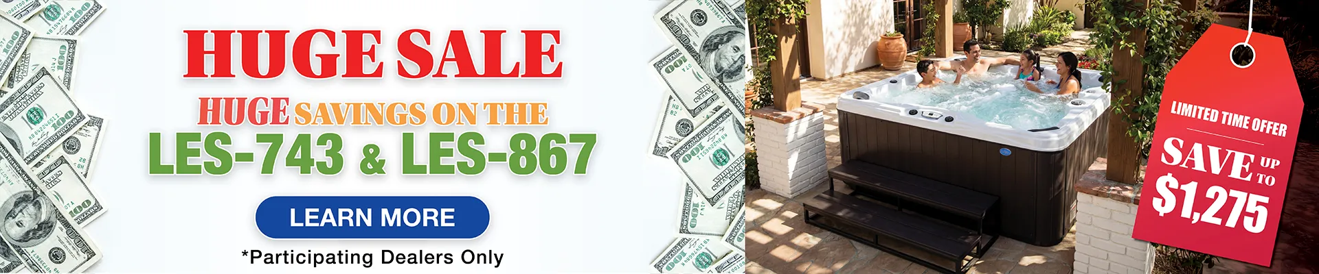 Calspas hot tub being used in a family setting - Surprise